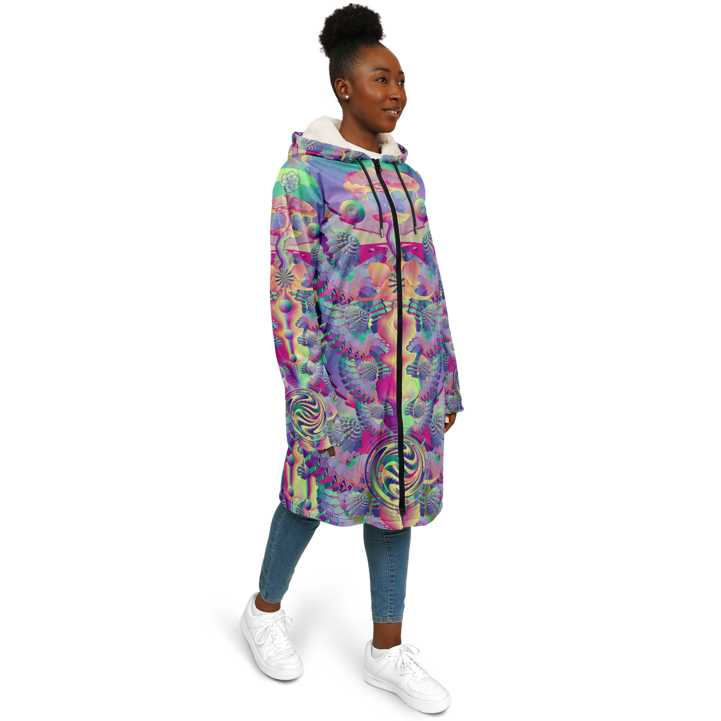 Shroom Flower of Life Pastel Rainbow Cloak