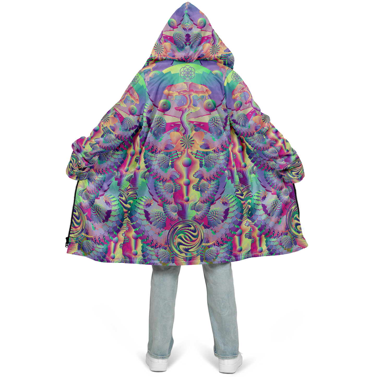 Shroom Flower of Life Pastel Rainbow Cloak