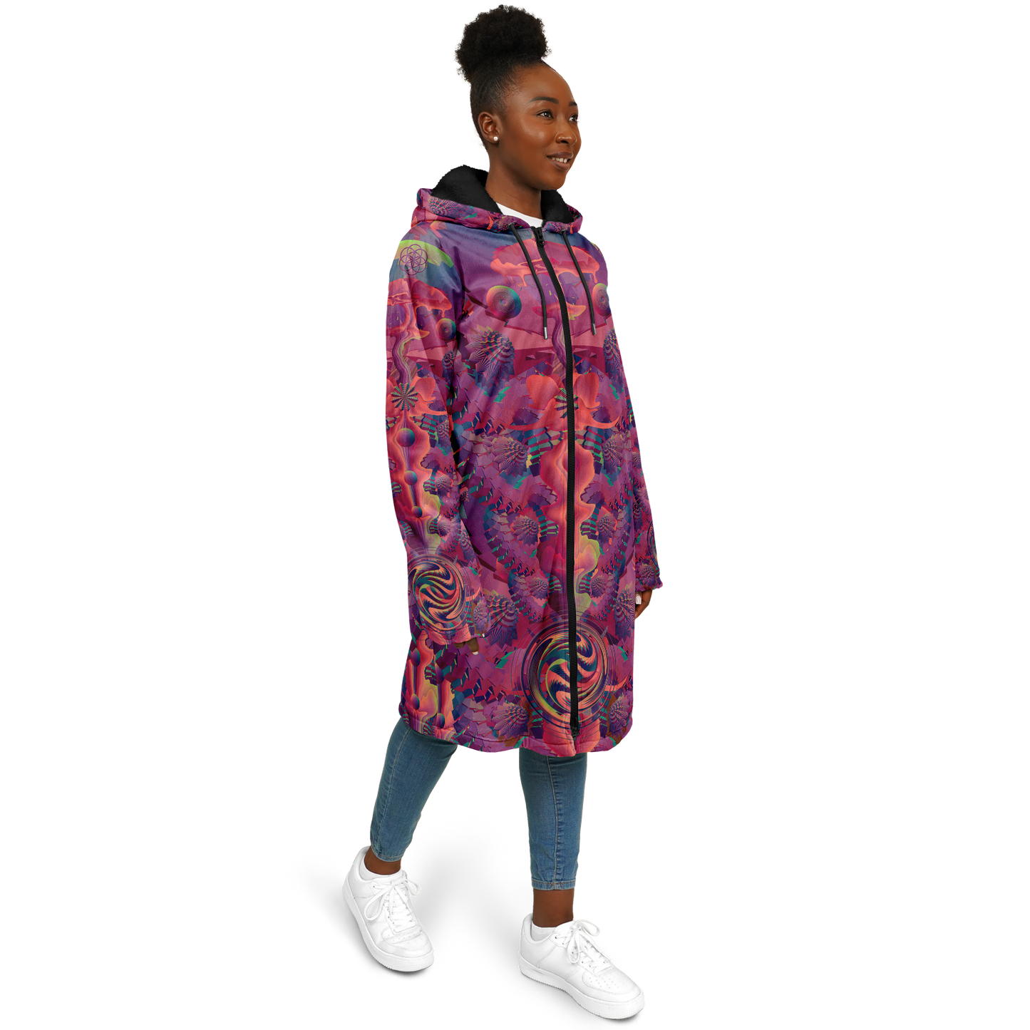 Shroom Flower of Life Fuchsia Cloak