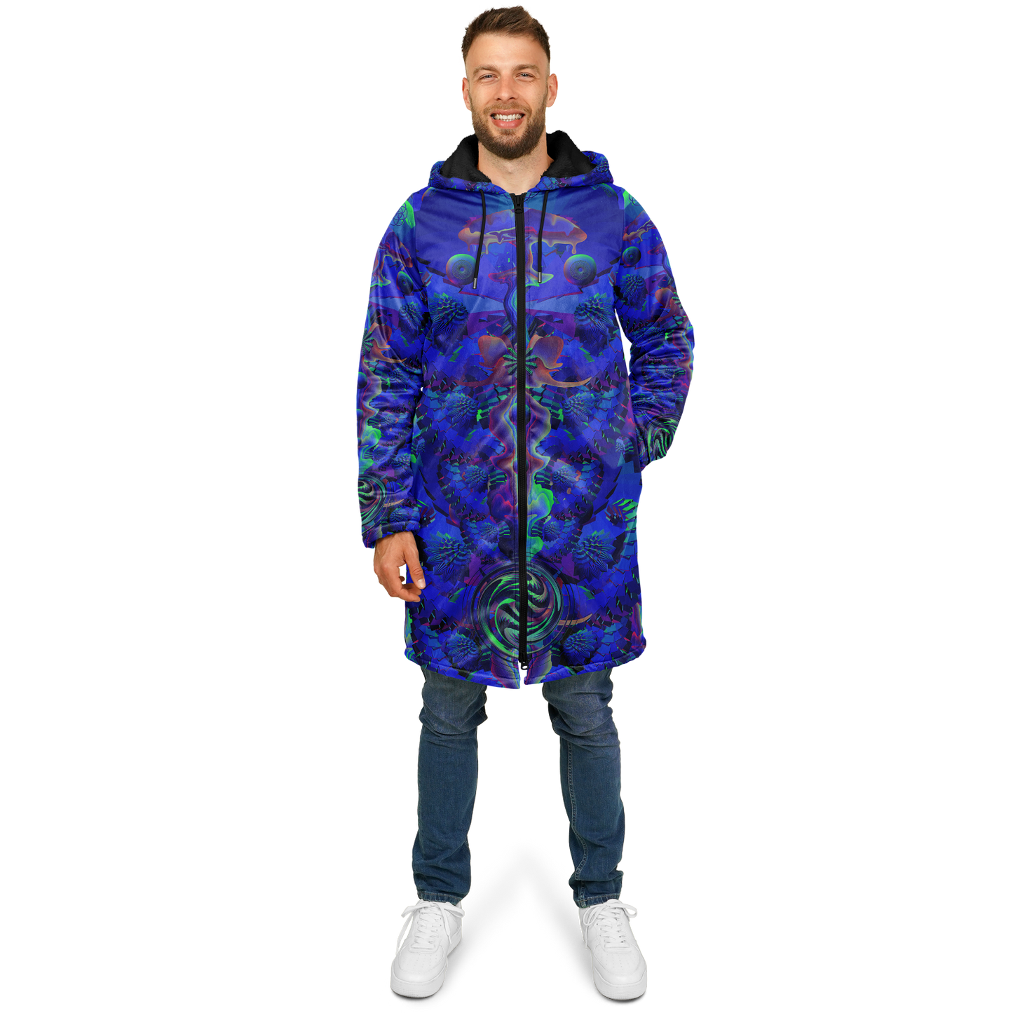 Shroom Flower of Life Blue Cloak