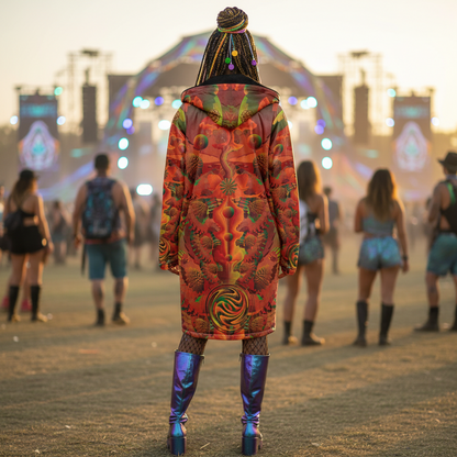 Shroom Flower of Life Orange Cloak