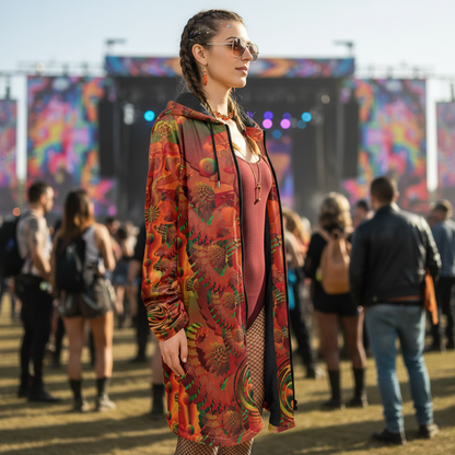 Shroom Flower of Life Orange Cloak