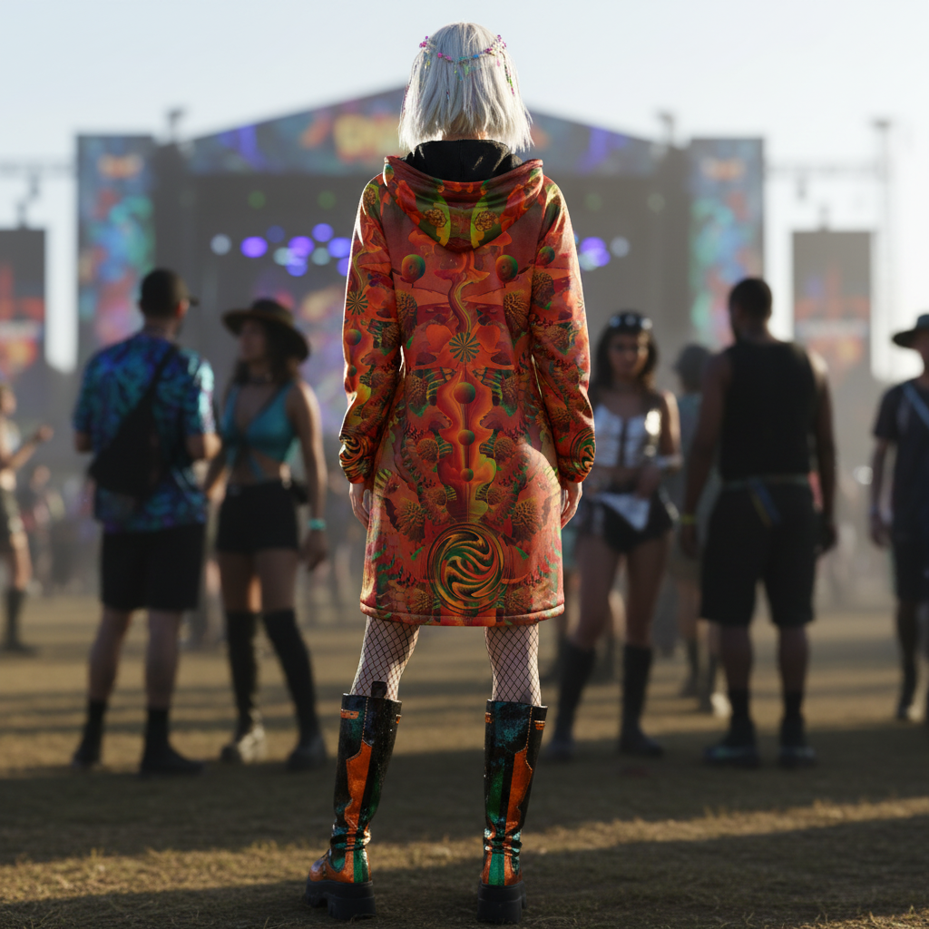 Shroom Flower of Life Orange Cloak