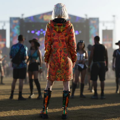 Shroom Flower of Life Orange Cloak