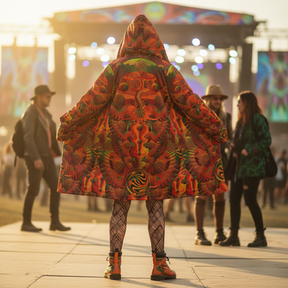Shroom Flower of Life Orange Cloak