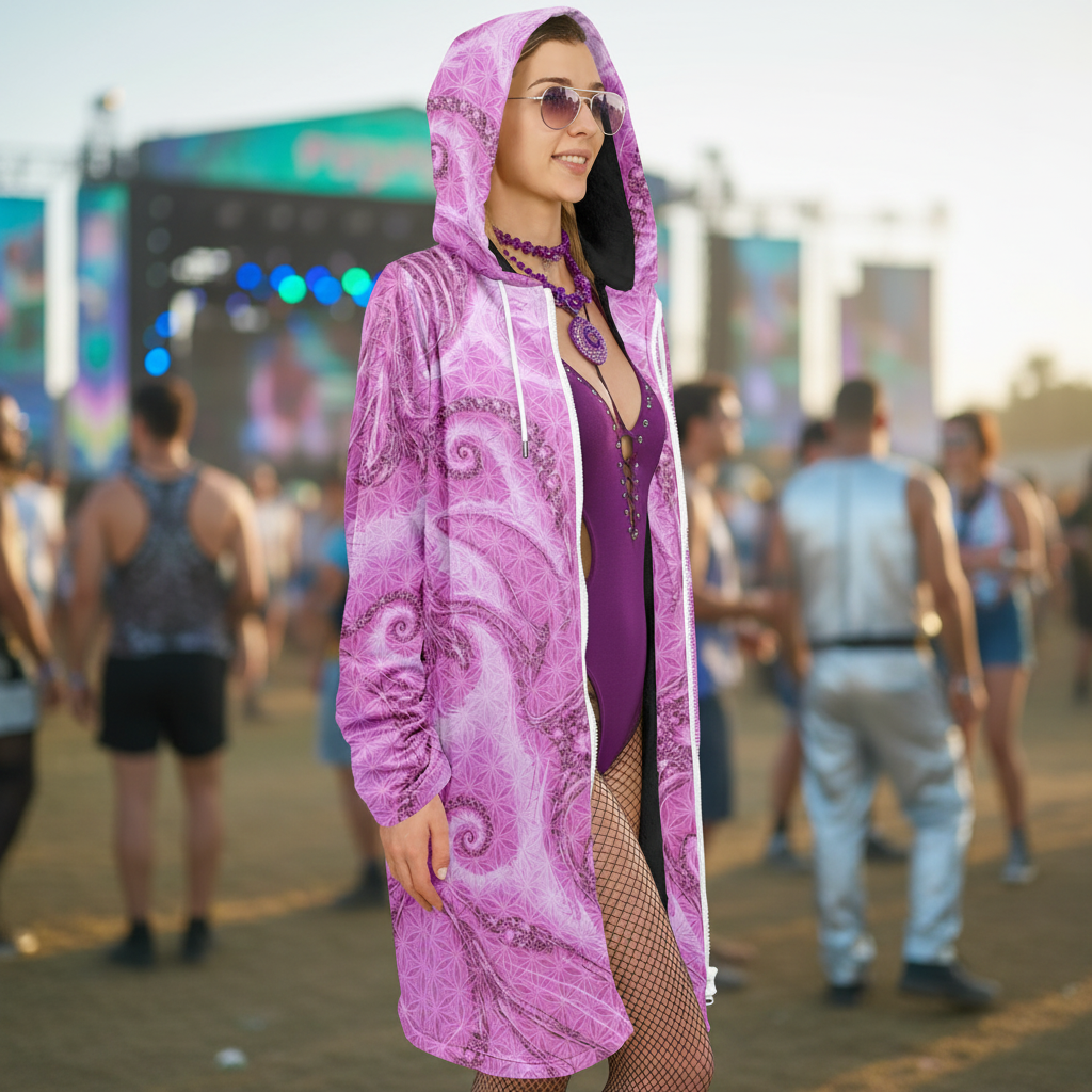 Pink Cosmic Flower of Life Cloak
