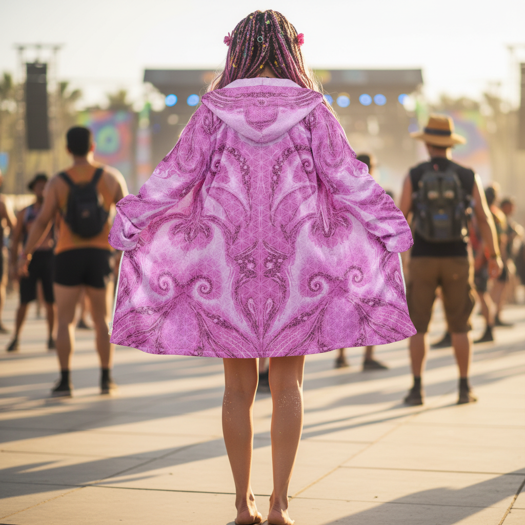 Pink Cosmic Flower of Life Cloak