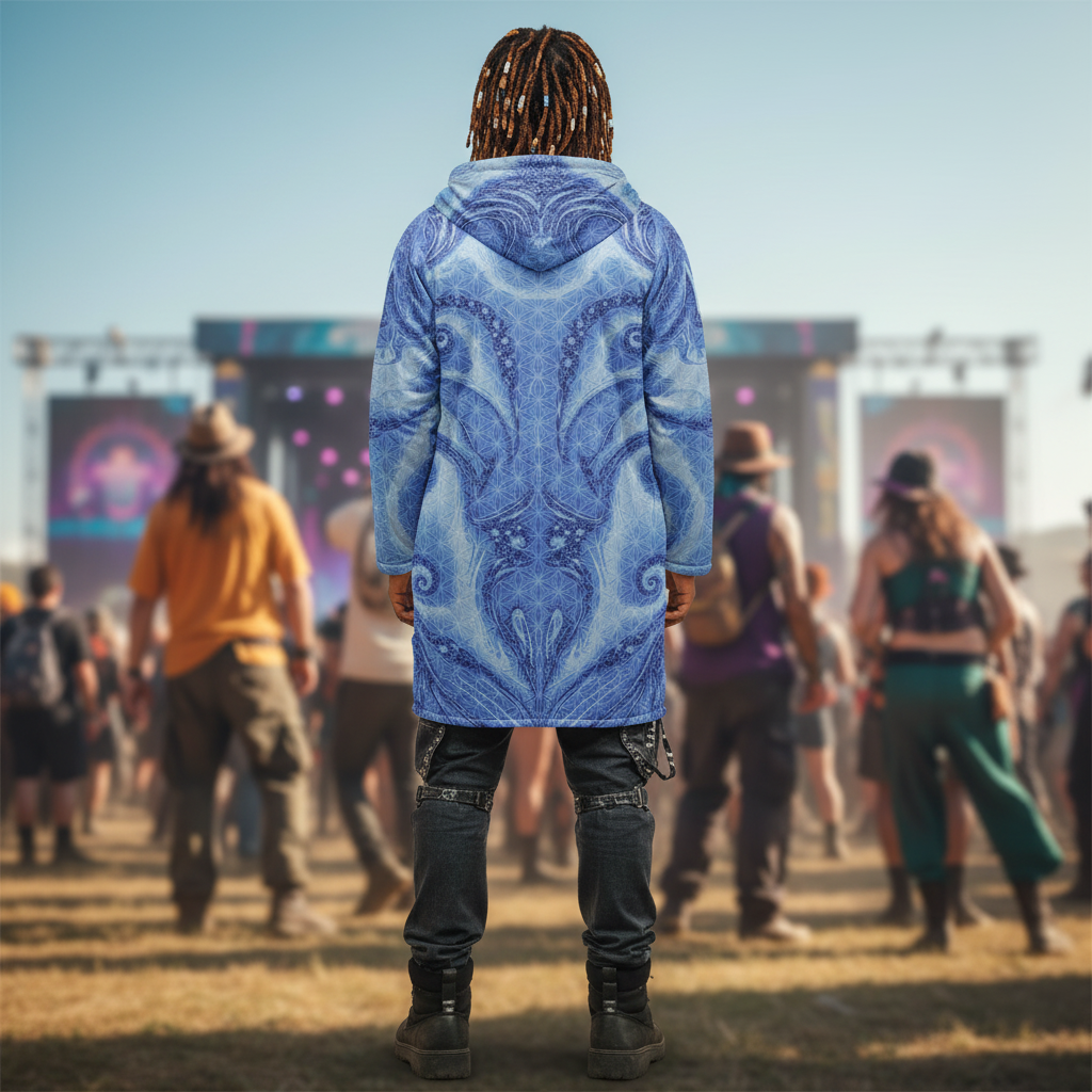 Blue Cosmic Flower of Life Cloak