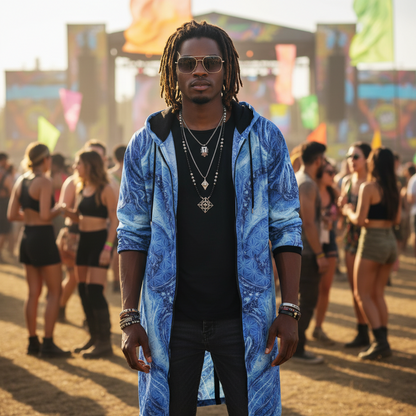 Blue Cosmic Flower of Life Cloak