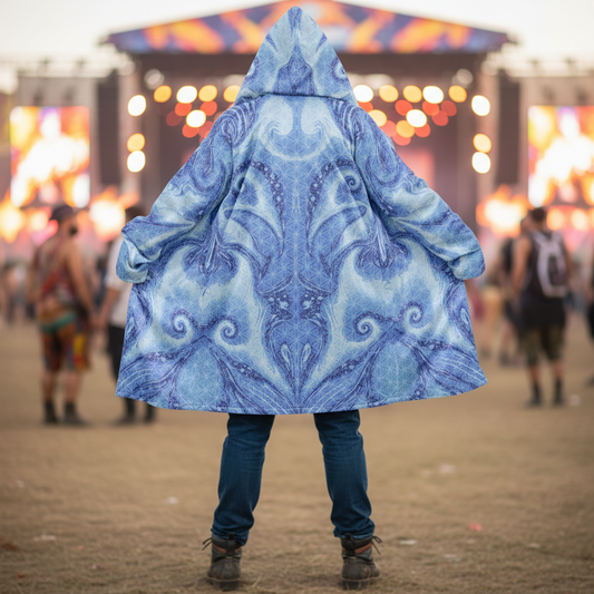 Blue Cosmic Flower of Life Cloak