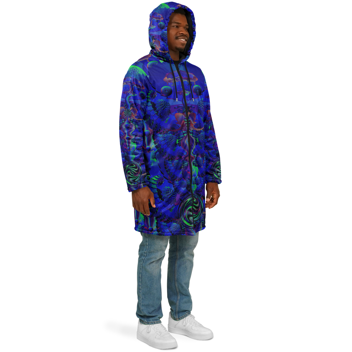 Shroom Flower of Life Blue Cloak