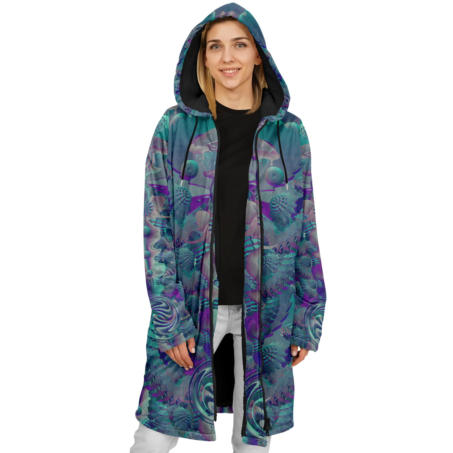 Shroom Flower of Life Teal Cloak