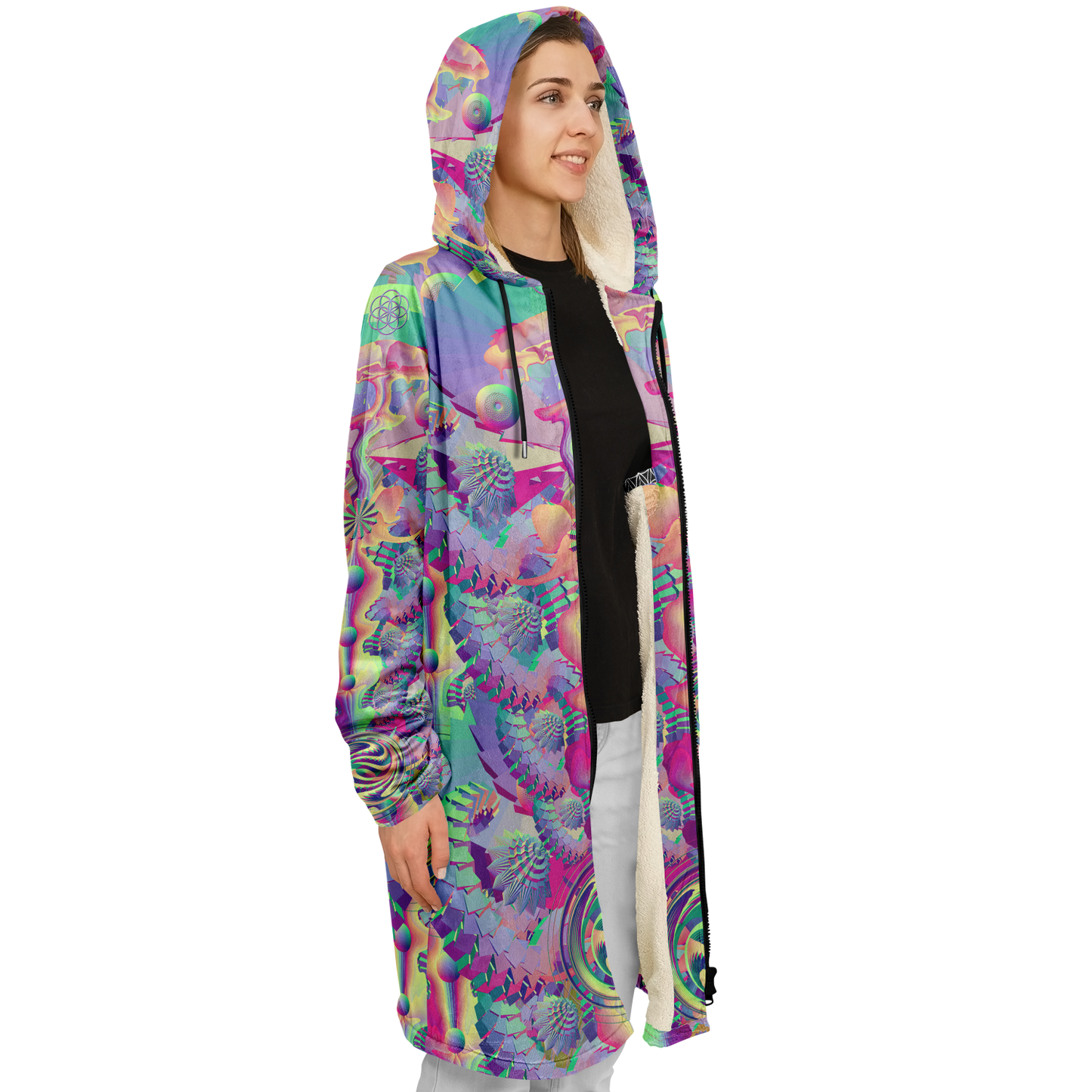 Shroom Flower of Life Pastel Rainbow Cloak