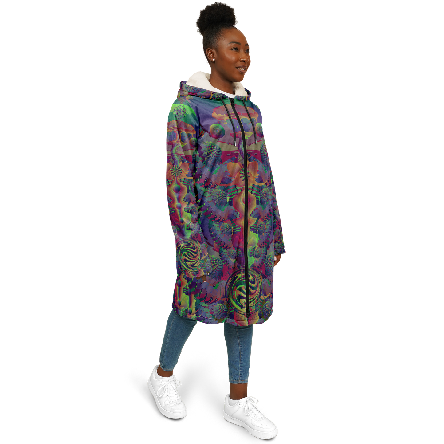 Shroom Flower of Life Dark Rainbow Cloak