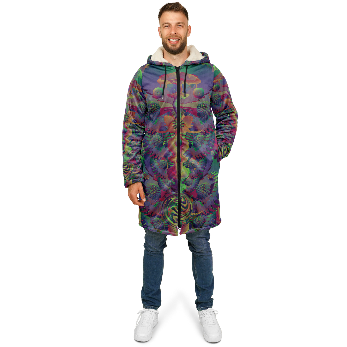 Shroom Flower of Life Dark Rainbow Cloak