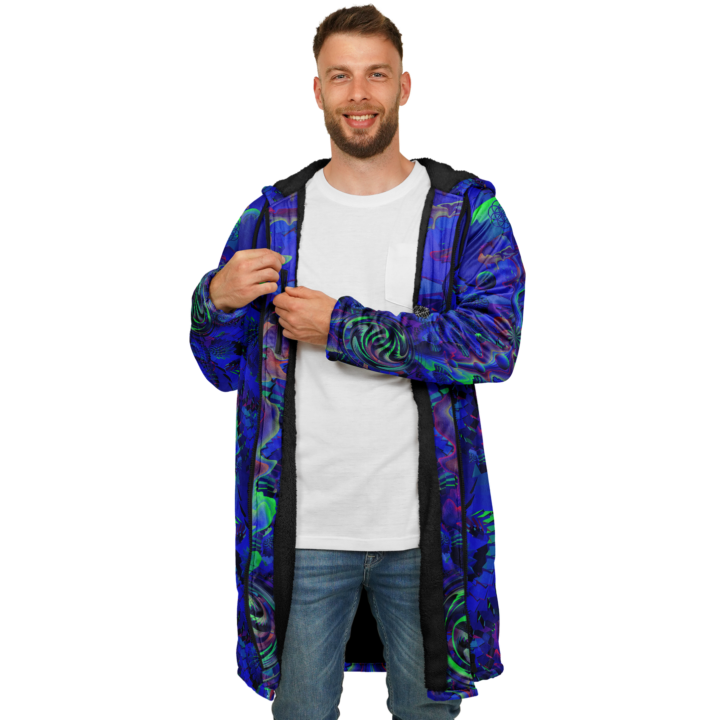 Shroom Flower of Life Blue Cloak