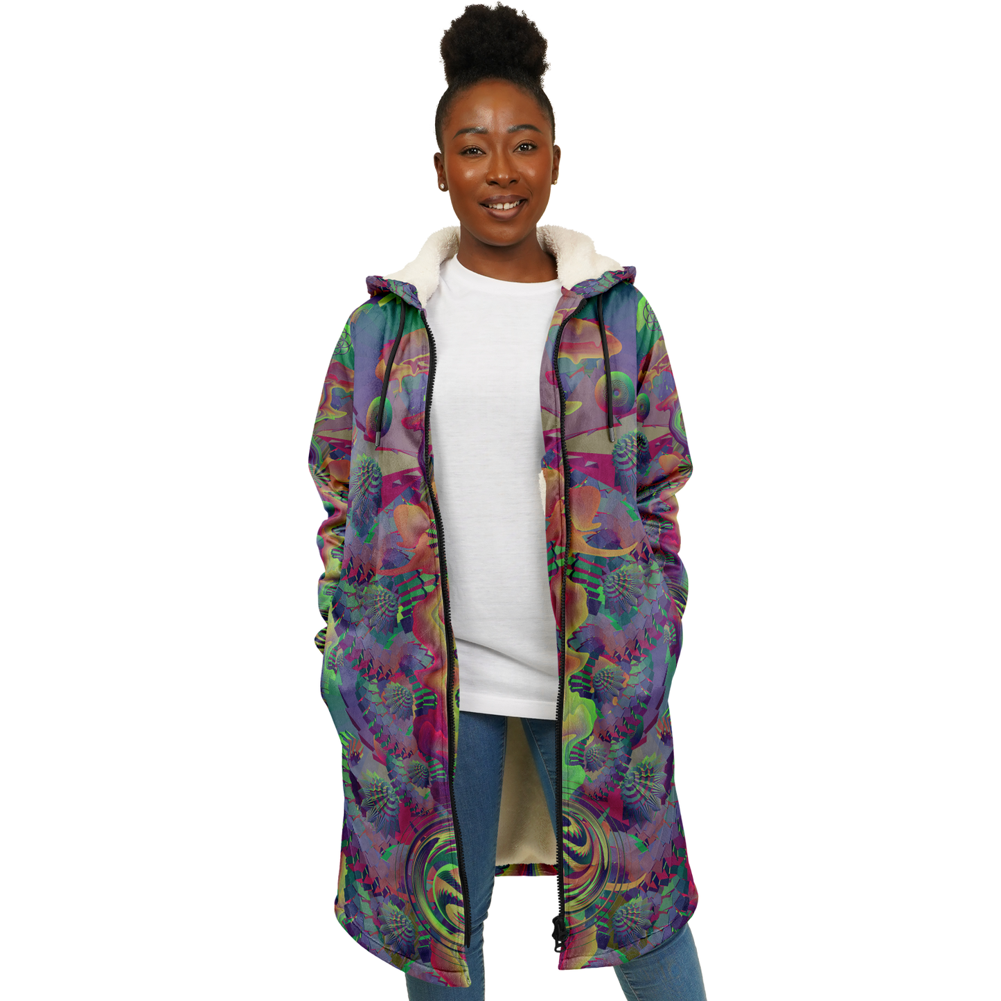Shroom Flower of Life Dark Rainbow Cloak