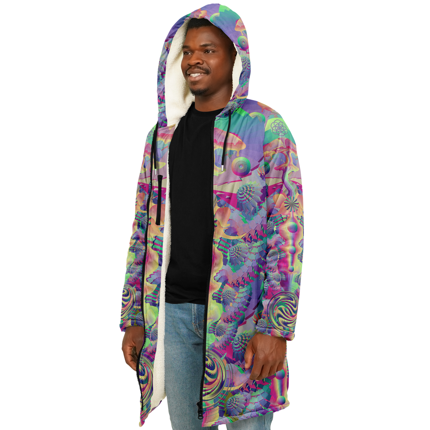 Shroom Flower of Life Pastel Rainbow Cloak