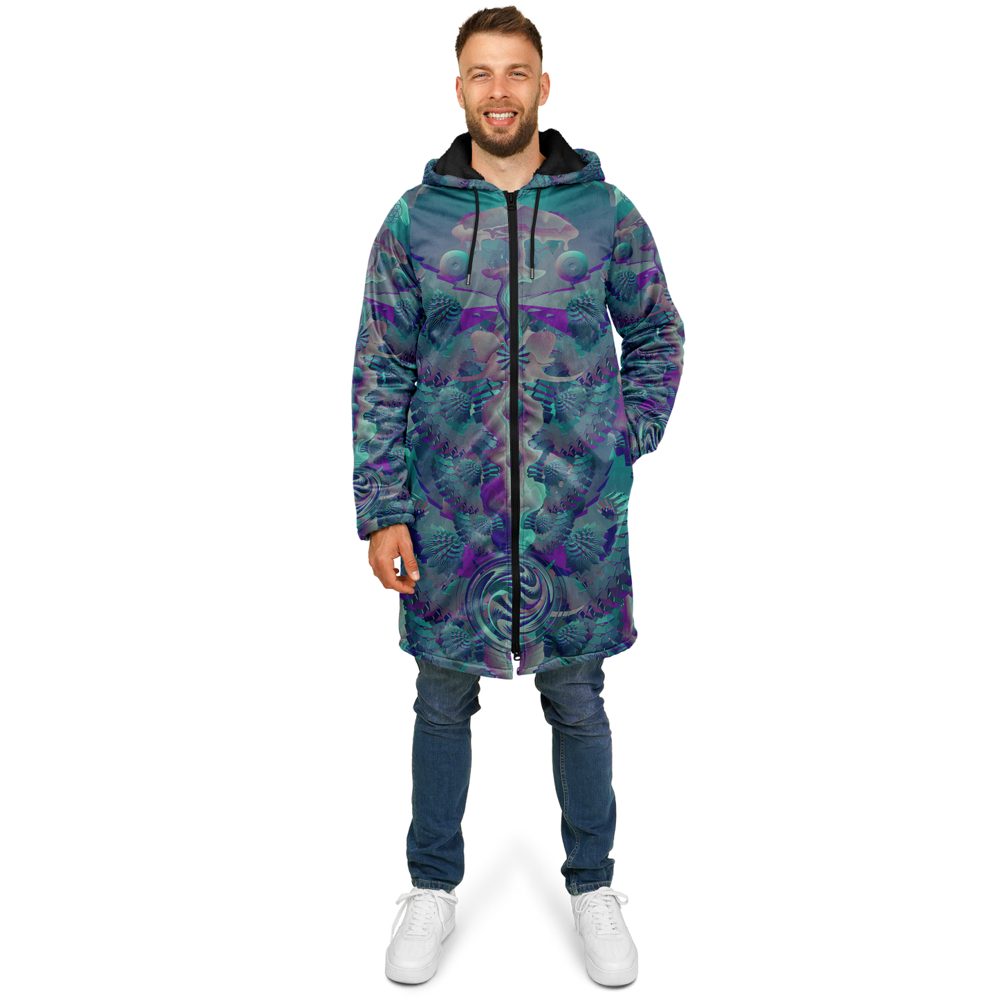 Shroom Flower of Life Teal Cloak