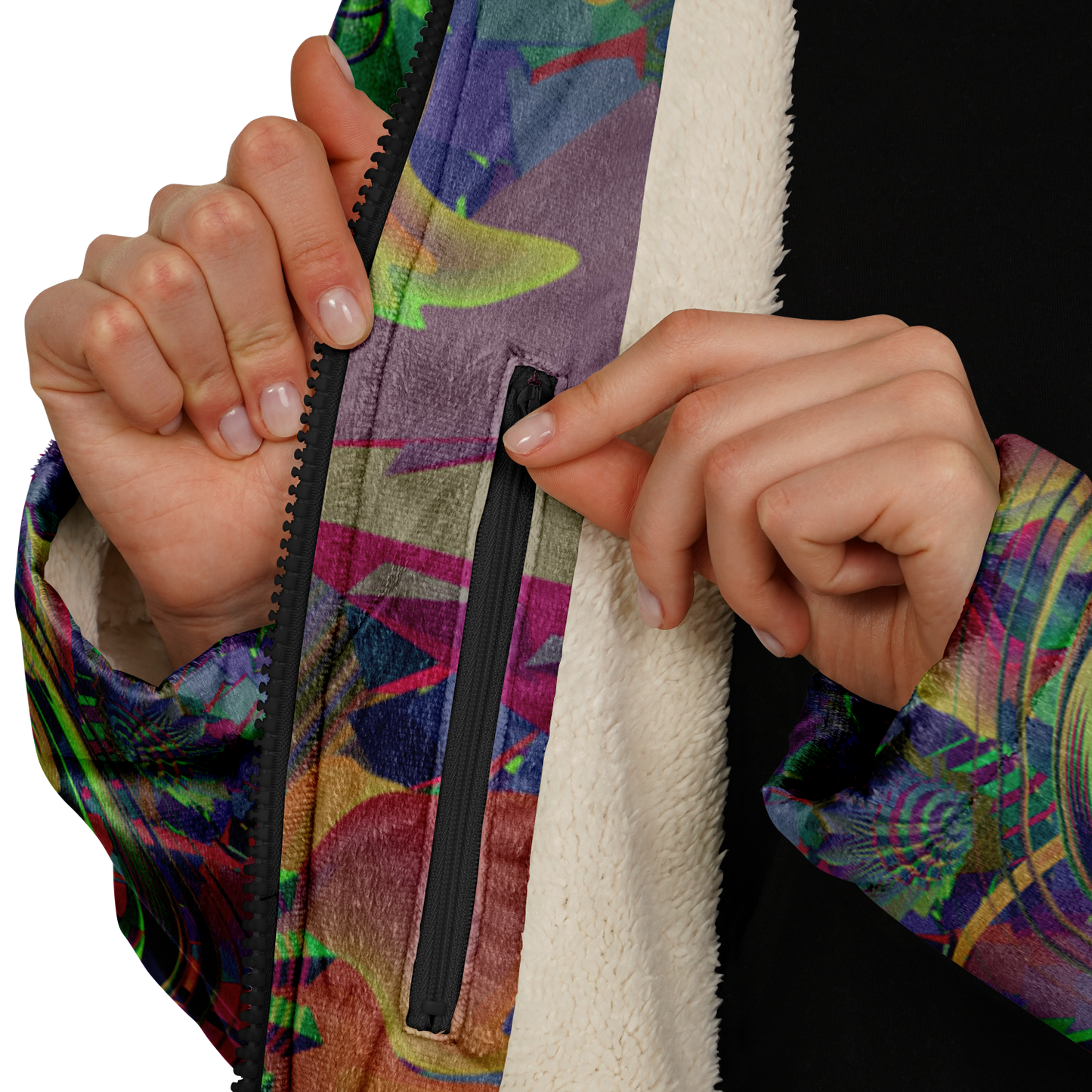 Shroom Flower of Life Dark Rainbow Cloak
