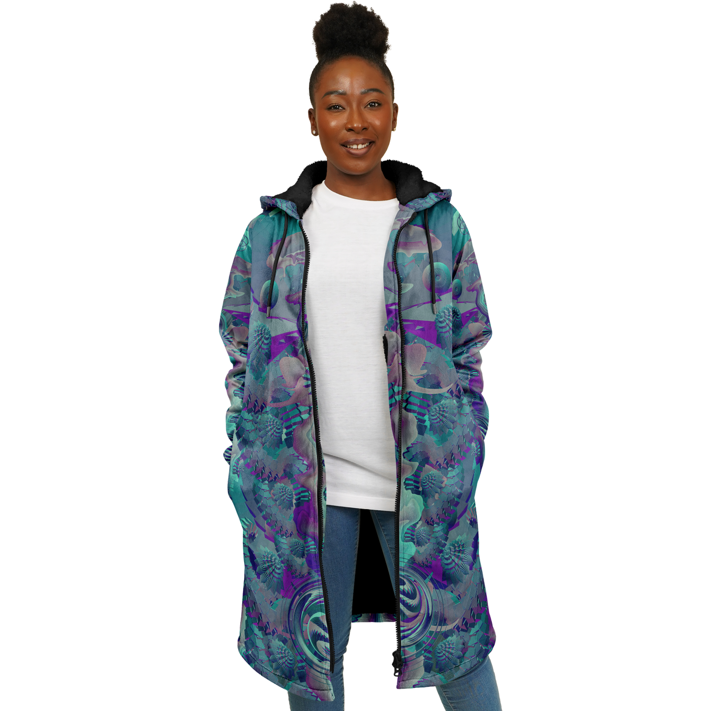 Shroom Flower of Life Teal Cloak