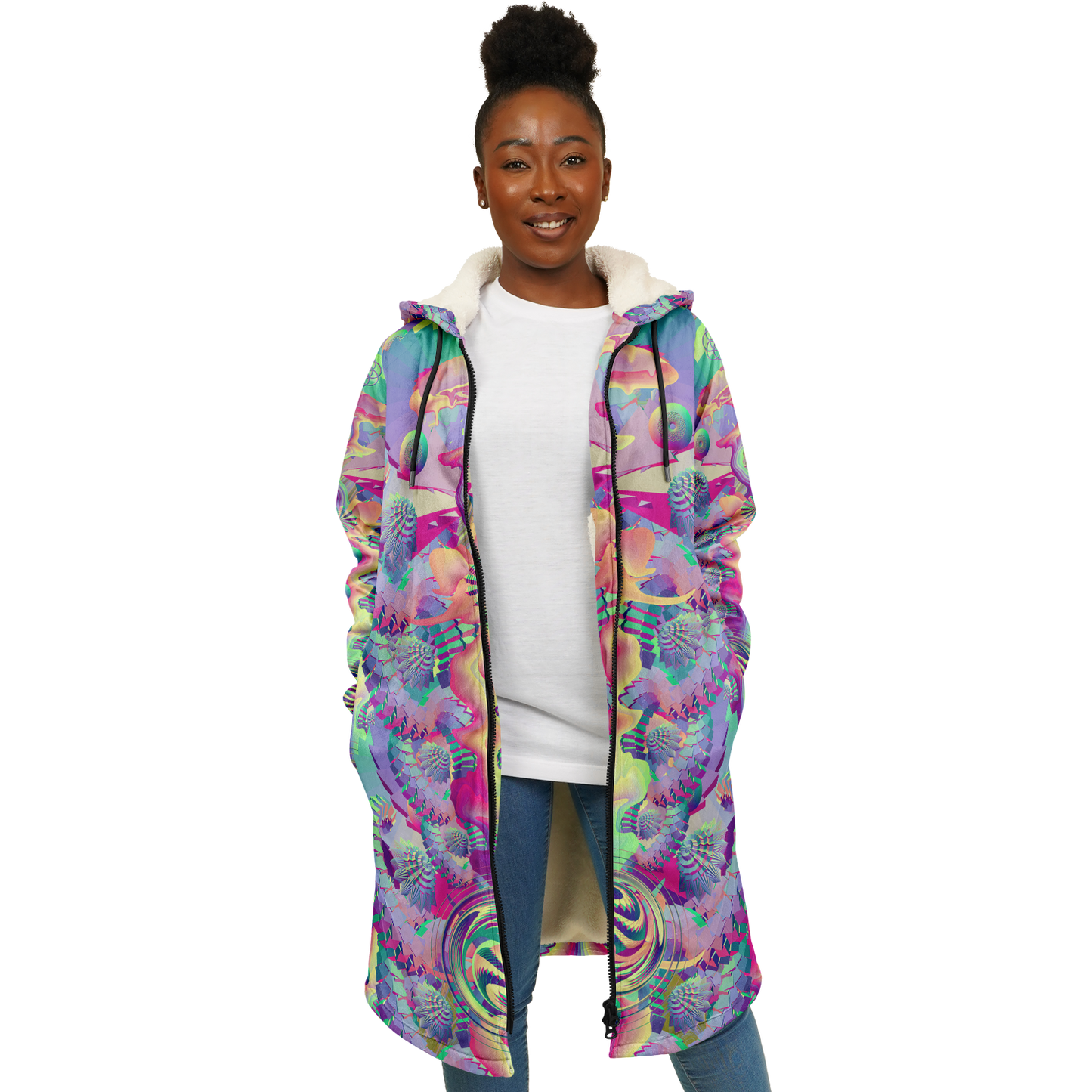 Shroom Flower of Life Pastel Rainbow Cloak