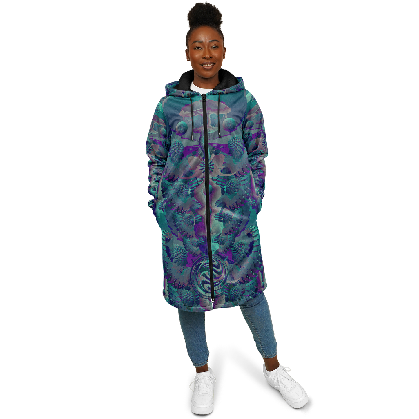 Shroom Flower of Life Teal Cloak