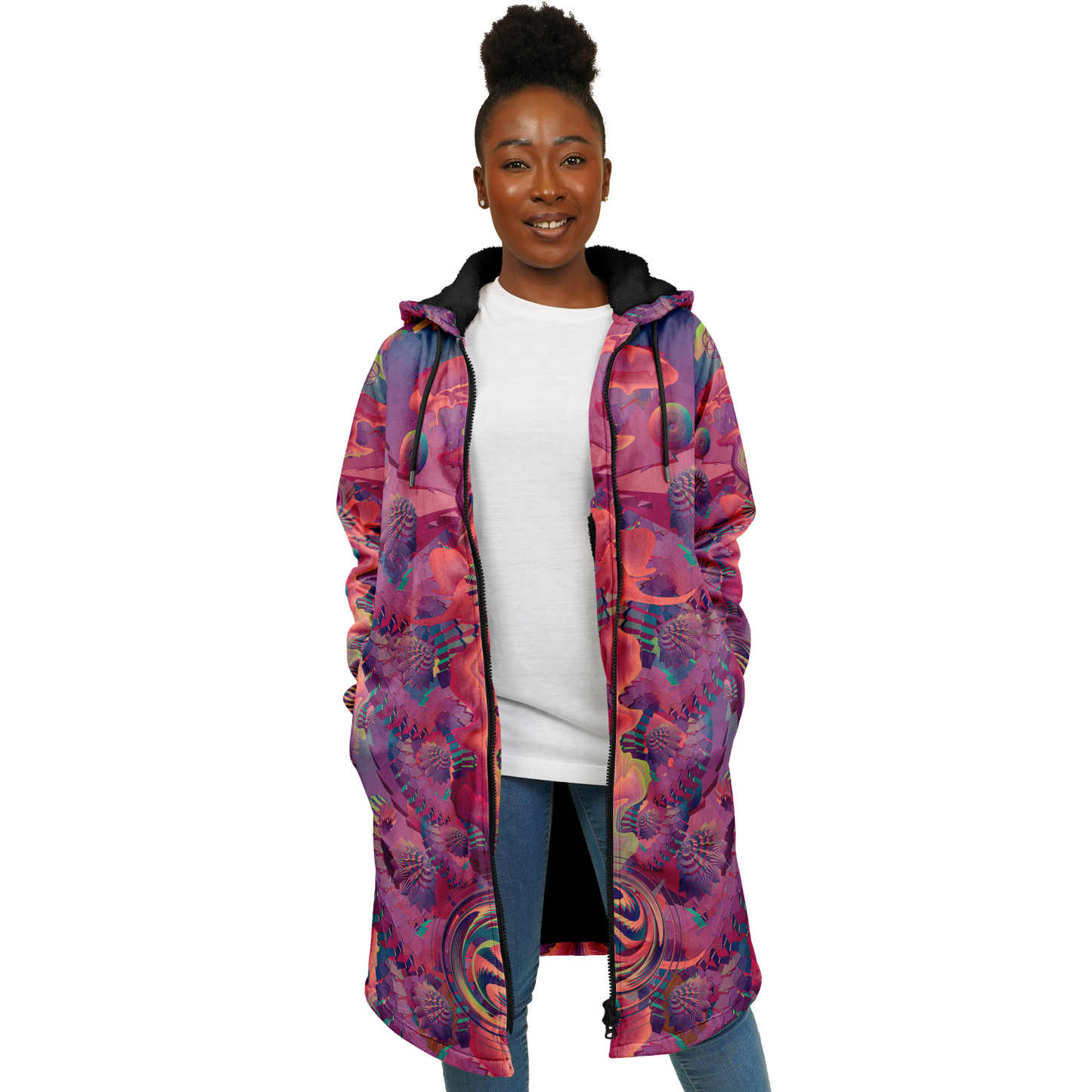 Shroom Flower of Life Fuchsia Cloak