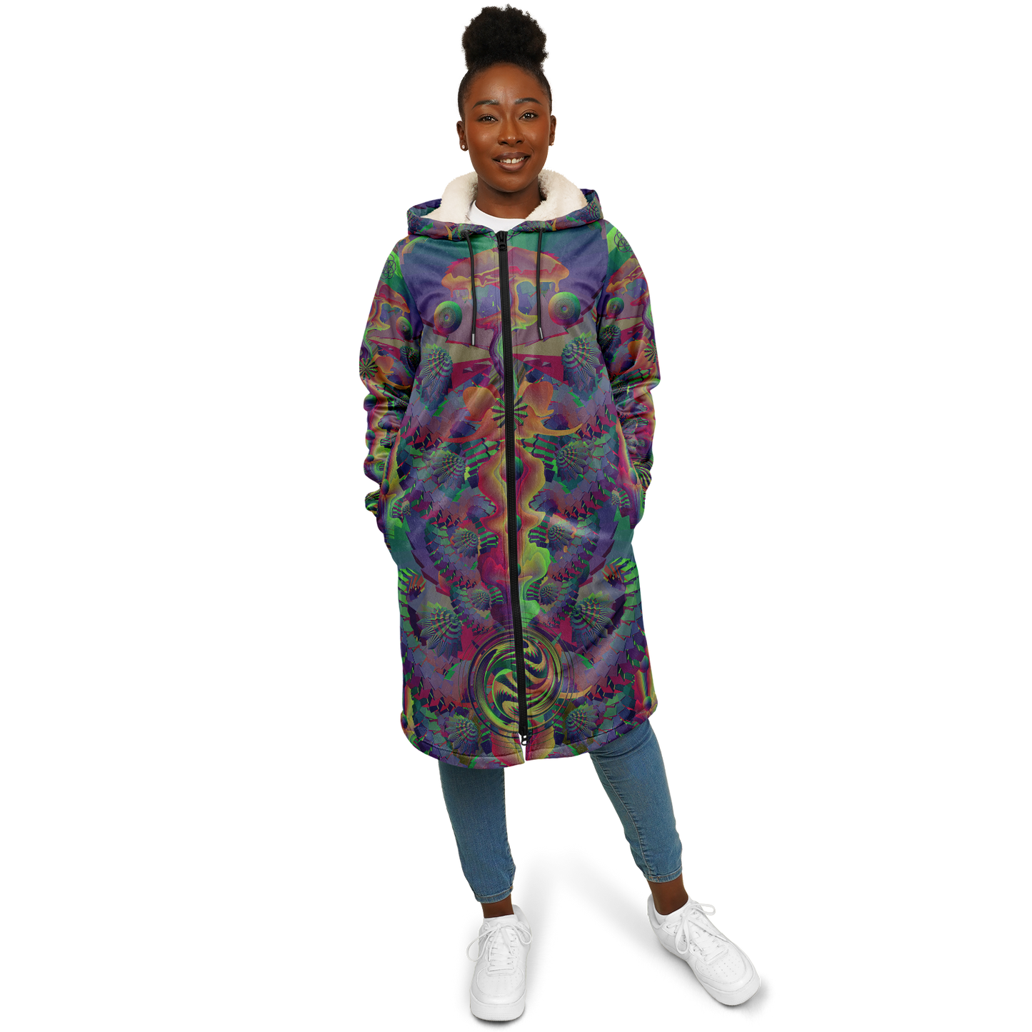 Shroom Flower of Life Dark Rainbow Cloak