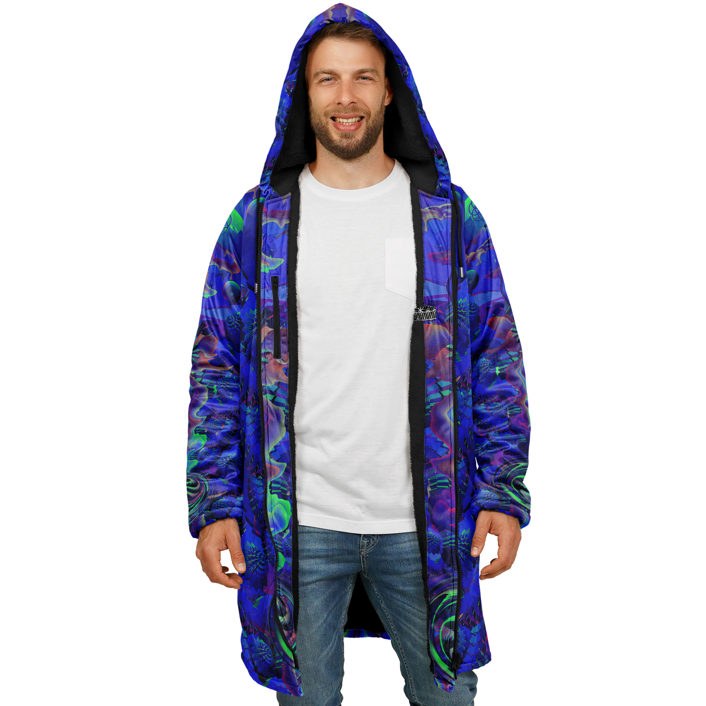 Shroom Flower of Life Blue Cloak