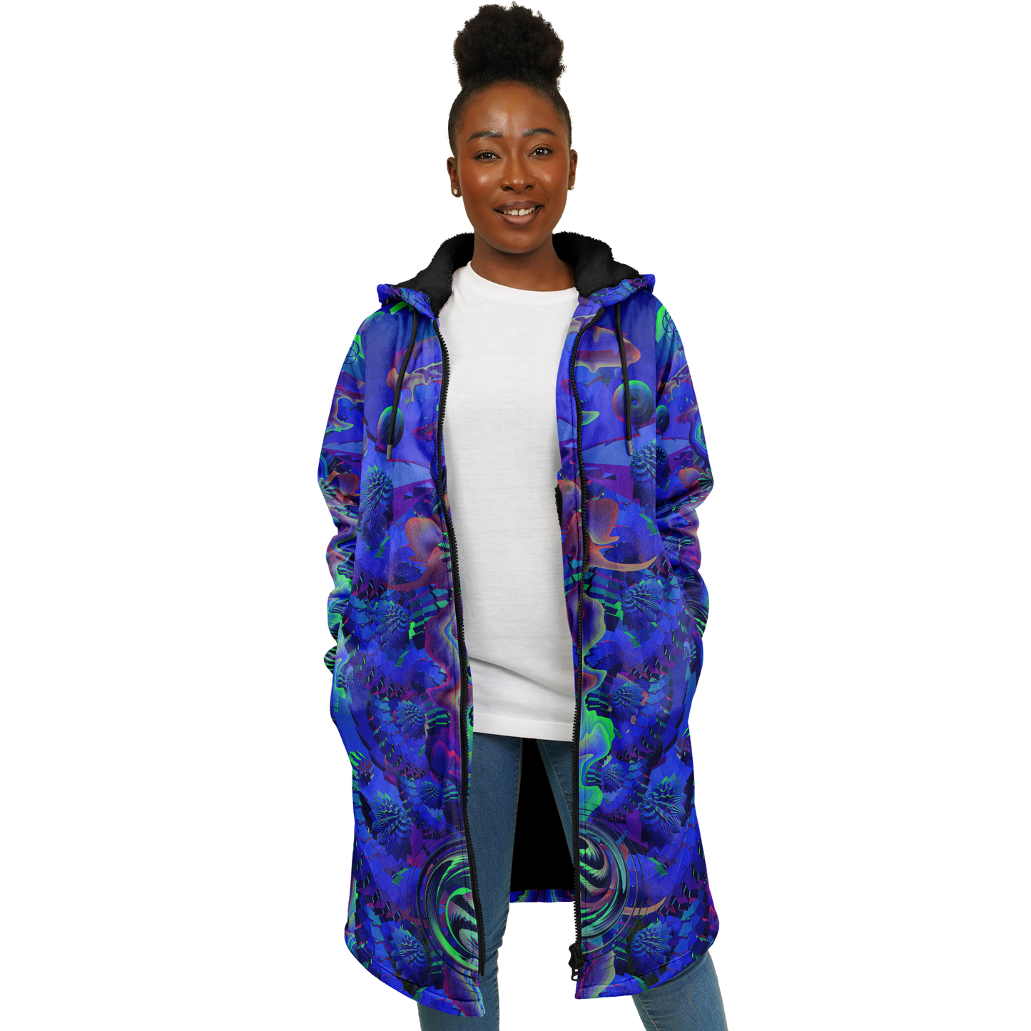 Shroom Flower of Life Blue Cloak