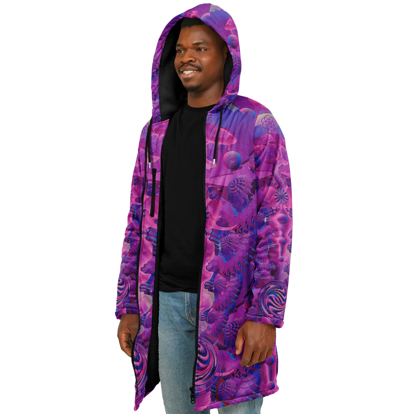 Shroom Flower of Life Pink Cloak