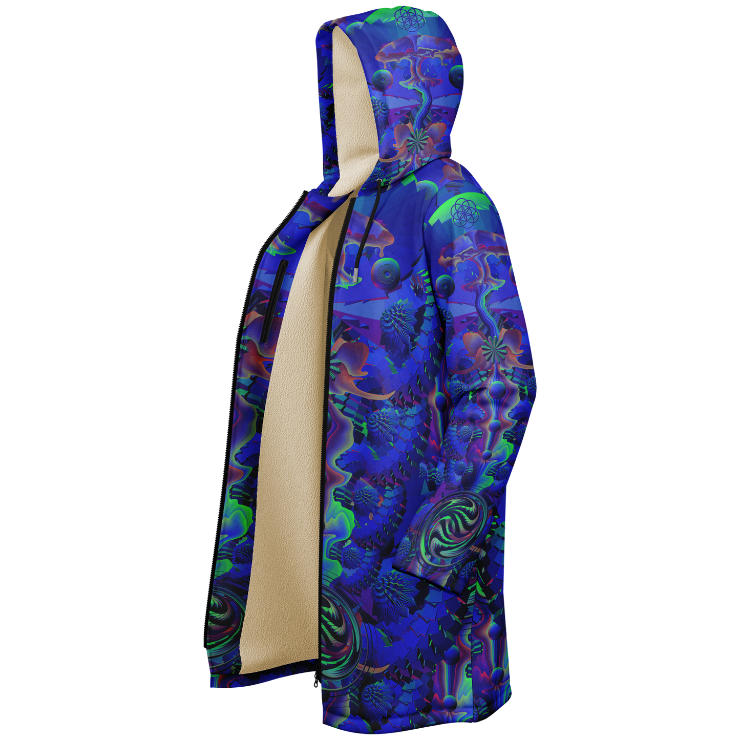 Shroom Flower of Life Blue Cloak
