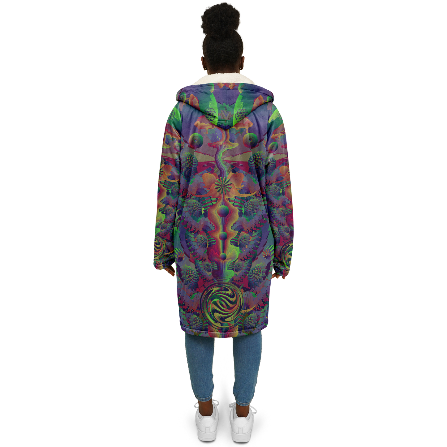 Shroom Flower of Life Dark Rainbow Cloak