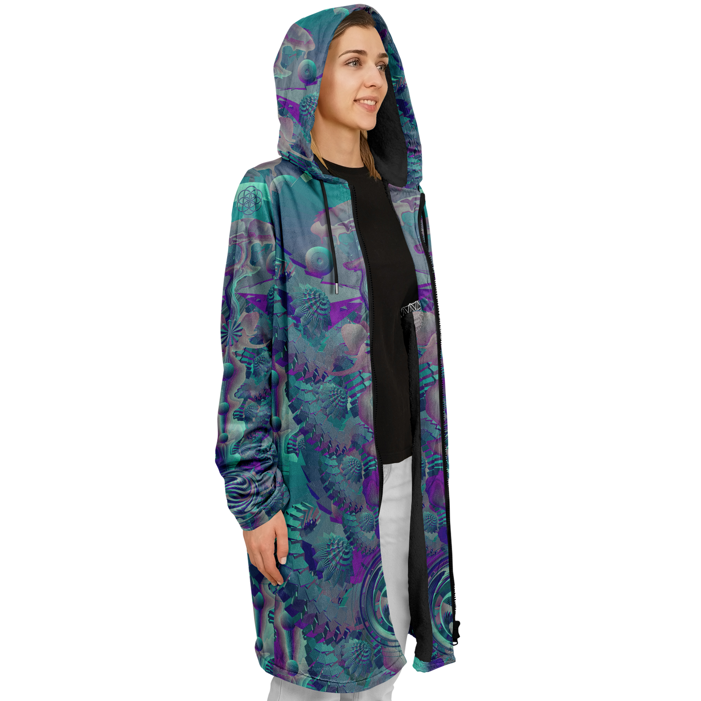 Shroom Flower of Life Teal Cloak